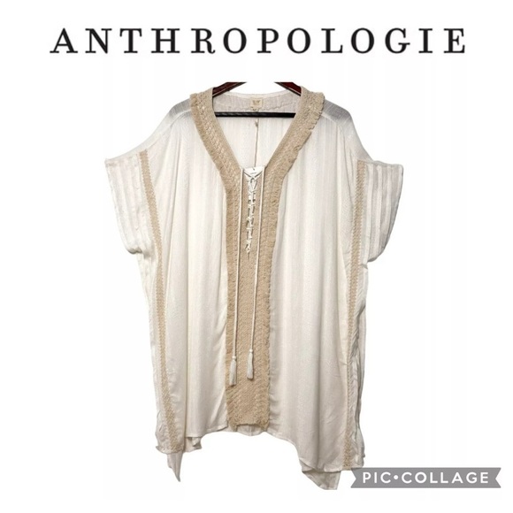 Anthropologie Surf Gypsy bohemian boho crochet swimsuit cover up tunic size M - Picture 1 of 12